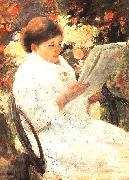 Woman Reading in a Garden Mary Cassatt
